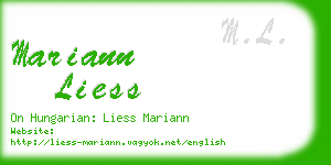 mariann liess business card